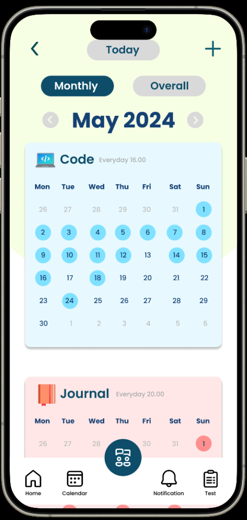 Serene Soul Monthly Routine and Daily Habit Tracker Screen